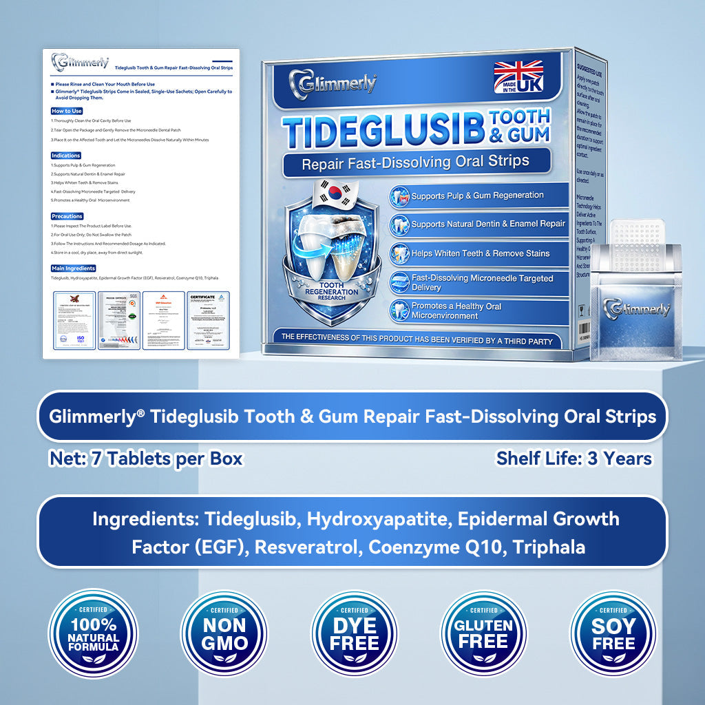 Glimmerly® 🦷 Tideglusib Fast‑Dissolving Tooth & Gum Repair Oral Strips 💥🎉 (Supports tooth repair and helps relieve gum discomfort and other common oral concerns)