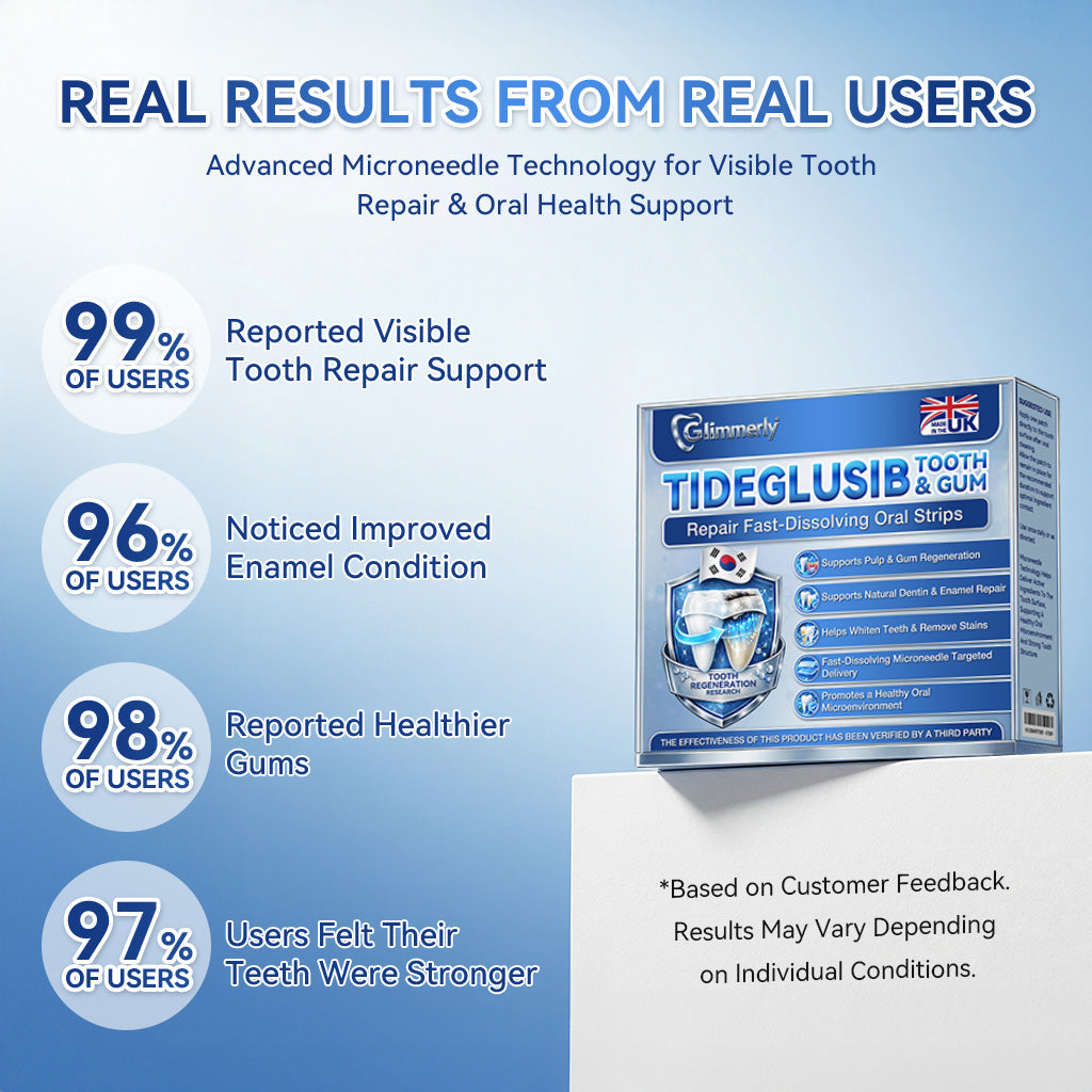 Glimmerly® 🦷 Tideglusib Fast‑Dissolving Tooth & Gum Repair Oral Strips 💥🎉 (Supports tooth repair and helps relieve gum discomfort and other common oral concerns)